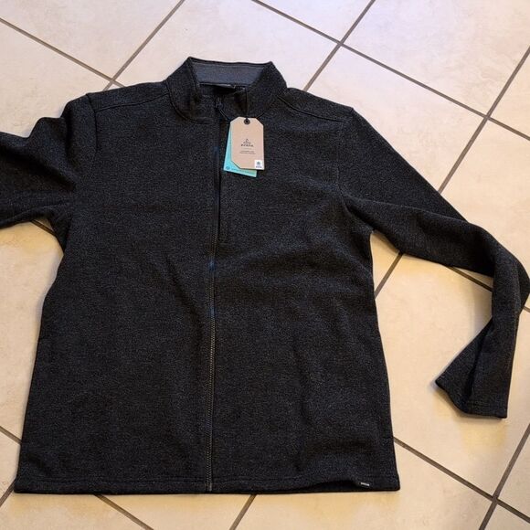 NWT Prana Route Tracker Sweater Jacket Dark Iron Grey Full Zip Size L - Picture 2 of 12